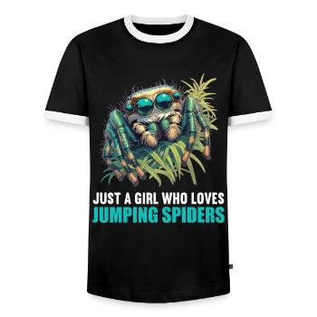 Jumping Spider Springspinnen Springspinne - Männer Kontrast-T-Shirt - Schwarz/Weiß - Vorne - AI Model Female 172 light (172cm) & AI Model Male 178 light (178cm)