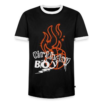 Basketball Basketball Basketball Joueur Anniversaire - T-shirt contrasté Homme - noir/blanc - Devant - AI Model Female 172 light (172cm) & AI Model Male 178 light (178cm)