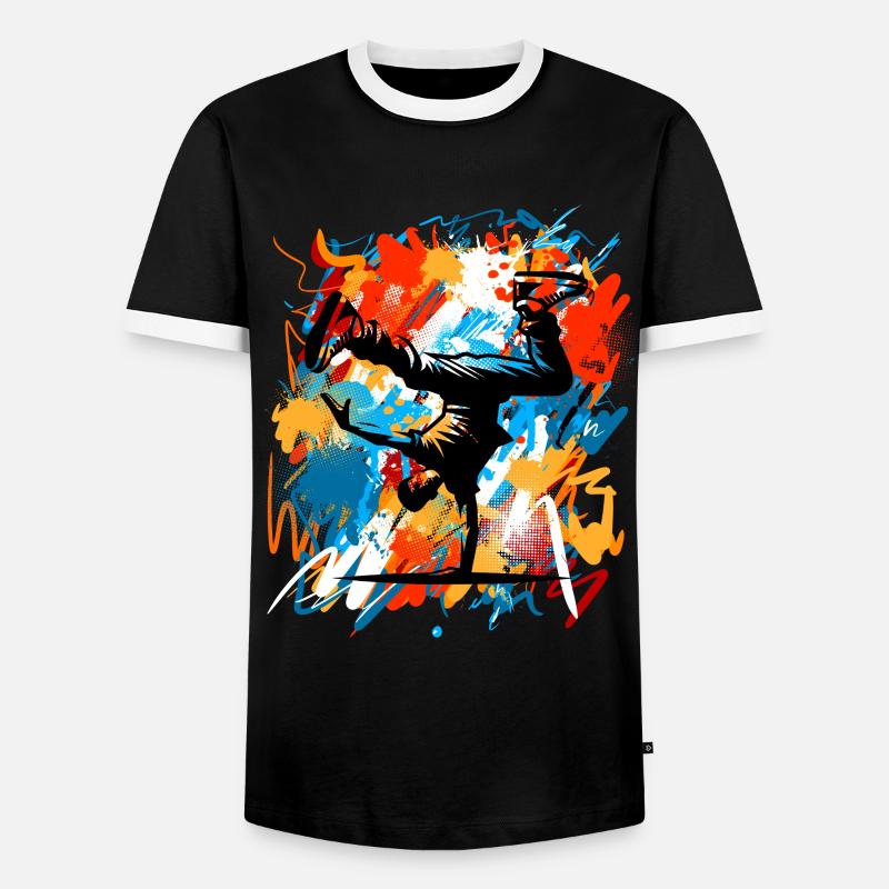Breakdancing - Men's Ringer Shirt - black/white