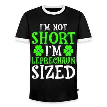 I'm Not Short I'm Leprechaun Sized - Männer Kontrast-T-Shirt - Schwarz/Weiß - Vorne - AI Model Female 172 light (172cm) & AI Model Male 178 light (178cm)