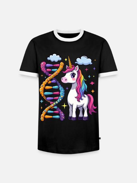 Einhorn DNA - Männer Kontrast-T-Shirt - Schwarz/Weiß