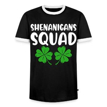 Shenanigans Squad - Männer Kontrast-T-Shirt - Schwarz/Weiß - Vorne - AI Model Female 172 light (172cm) & AI Model Male 178 light (178cm)