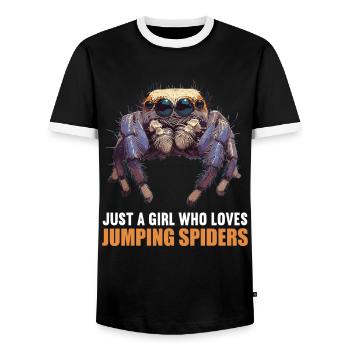 Jumping Spider Springspinnen Springspinne - Männer Kontrast-T-Shirt - Schwarz/Weiß - Vorne - AI Model Female 172 light (172cm) & AI Model Male 178 light (178cm)