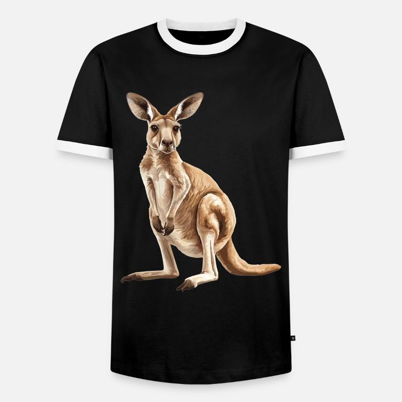 Kangaroos Kangaroo - Men's Ringer Shirt - black/white