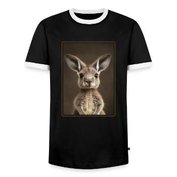 Kangourous Kangourou - T-shirt contrasté Homme - noir/blanc - Devant - AI Model Female 172 light (172cm) & AI Model Male 178 light (178cm)