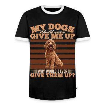 Goldendoodle Dog Owner - Men's Ringer Shirt - black/white - Front - AI Model Female 172 light (172cm) & AI Model Male 178 light (178cm)