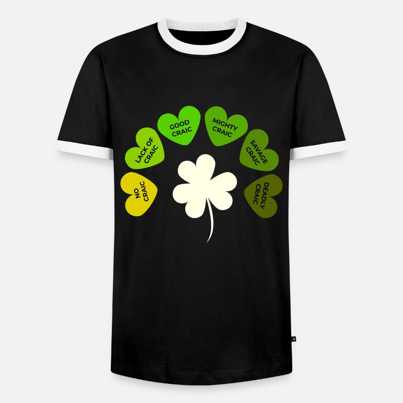 Trèfle de la Saint-Patrick - T-shirt contrasté Homme - noir/blanc
