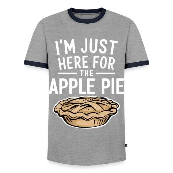 Apfelkuchen Spruch Lustiges Apple Pie Geschenk - Männer Kontrast-T-Shirt - Grau/Navy  - Vorne - AI Model Female 172 light (172cm) & AI Model Male 178 light (178cm)