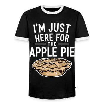 Apple Pie Saying Funny Apple Pie Gift - Men's Ringer Shirt - black/white - Front - AI Model Female 172 light (172cm) & AI Model Male 178 light (178cm)