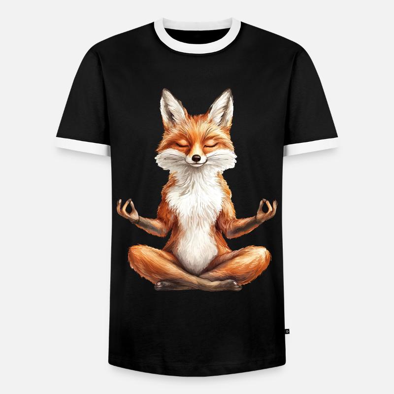 Fuchs - Männer Kontrast-T-Shirt - Schwarz/Weiß