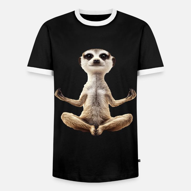 Erdmännchen - Männer Kontrast-T-Shirt - Schwarz/Weiß