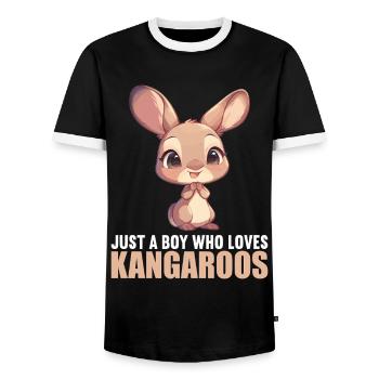 Kangourous Kangourou - T-shirt contrasté Homme - noir/blanc - Devant - AI Model Female 172 light (172cm) & AI Model Male 178 light (178cm)