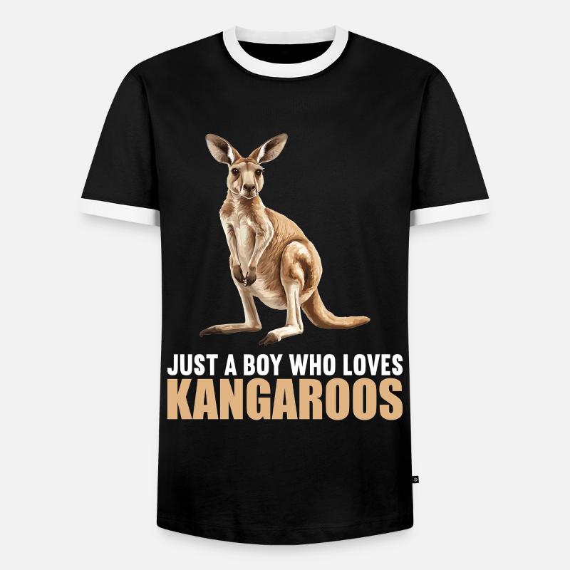 Kängurus Känguru - Männer Kontrast-T-Shirt - Schwarz/Weiß