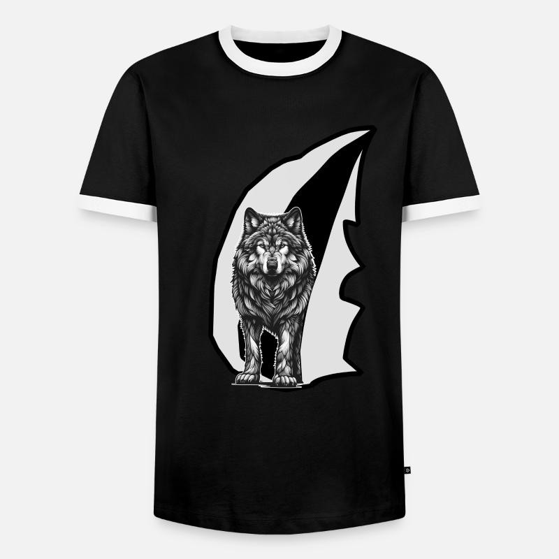 Wolf Wolves She-Wolf - Men's Ringer Shirt - black/white