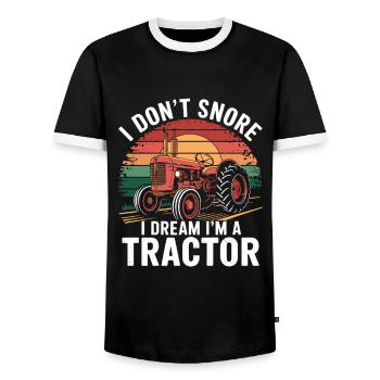 I Don't Snore I Dream I'm A Tractor - Männer Kontrast-T-Shirt - Schwarz/Weiß - Vorne - AI Model Female 172 light (172cm) & AI Model Male 178 light (178cm)