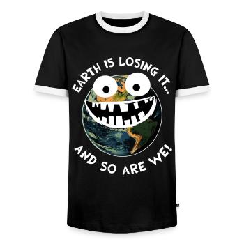 La Terre La Perdre Planète Terre Environnement Cadeau - T-shirt contrasté Homme - noir/blanc - Devant - AI Model Female 172 light (172cm) & AI Model Male 178 light (178cm)