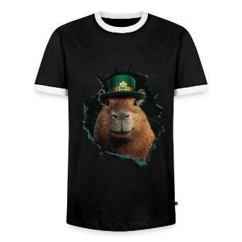 St. Patrick's Wasserschwein - Männer Kontrast-T-Shirt - Schwarz/Weiß - Vorne - AI Model Female 172 light (172cm) & AI Model Male 178 light (178cm)