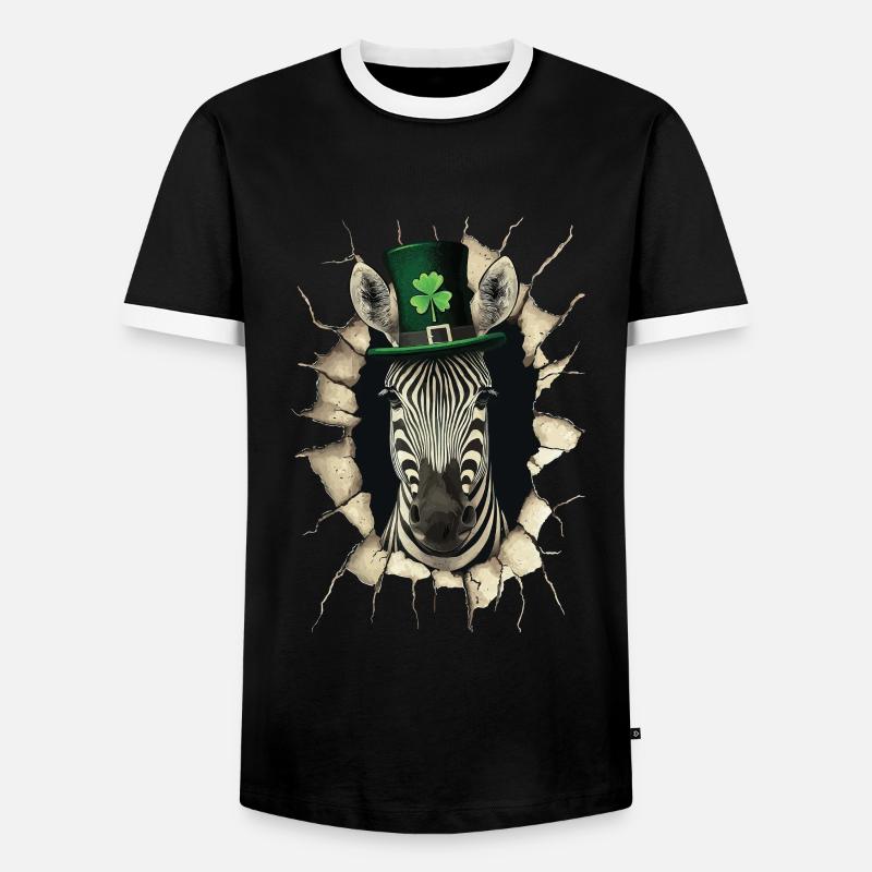 St. Patrick Zebra - Männer Kontrast-T-Shirt - Schwarz/Weiß