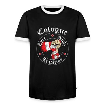 Cologne Ehre Stolz Tradition No II - Männer Kontrast-T-Shirt - Schwarz/Weiß - Vorne - AI Model Female 172 light (172cm) & AI Model Male 178 light (178cm)