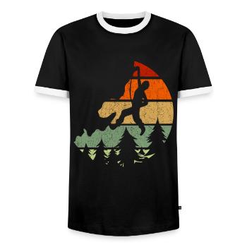 Loisir Boulder Retro Climbing Shirt Sport Climbing - T-shirt contrasté Homme - noir/blanc - Devant - AI Model Female 172 light (172cm) & AI Model Male 178 light (178cm)