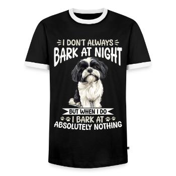 Shih Tzu Dog Owner - Men's Ringer Shirt - black/white - Front - AI Model Female 172 light (172cm) & AI Model Male 178 light (178cm)