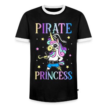 Pirate Princesse Pirate Fille Pirate Fille - T-shirt contrasté Homme - noir/blanc - Devant - AI Model Female 172 light (172cm) & AI Model Male 178 light (178cm)