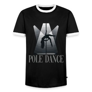 Pole Dance Pole Tänzerin Stangentanz - Männer Kontrast-T-Shirt - Schwarz/Weiß - Vorne - AI Model Female 172 light (172cm) & AI Model Male 178 light (178cm)