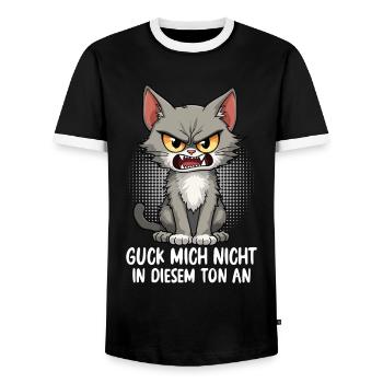 Ne me regarde pas sur ce ton - T-shirt contrasté Homme - noir/blanc - Devant - AI Model Female 172 light (172cm) & AI Model Male 178 light (178cm)