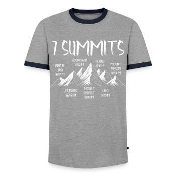 7 sommets Puncak Jaya - T-shirt contrasté Homme - gris/marine  - Devant - AI Model Female 172 light (172cm) & AI Model Male 178 light (178cm)