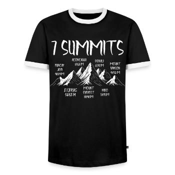 7 Summits Puncak Jaya - Männer Kontrast-T-Shirt - Schwarz/Weiß - Vorne - AI Model Female 172 light (172cm) & AI Model Male 178 light (178cm)