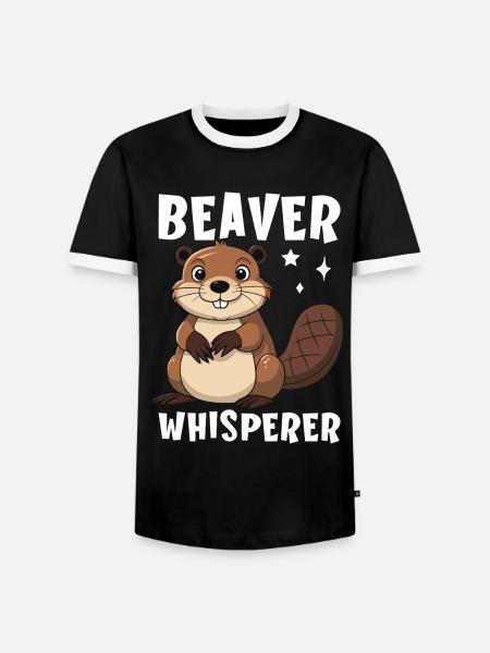 Beaver Whisperer - Men's Ringer Shirt - black/white