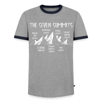 Sept sommets Puncak Jaya - T-shirt contrasté Homme - gris/marine  - Devant - AI Model Female 172 light (172cm) & AI Model Male 178 light (178cm)