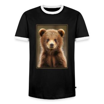 Ours Kodiak Ours Kodiak - T-shirt contrasté Homme - noir/blanc - Devant - AI Model Female 172 light (172cm) & AI Model Male 178 light (178cm)