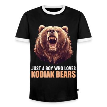 Ours Kodiak Ours Kodiak - T-shirt contrasté Homme - noir/blanc - Devant - AI Model Female 172 light (172cm) & AI Model Male 178 light (178cm)