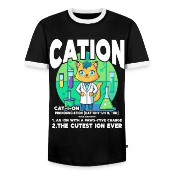 Cation - T-shirt contrasté Homme - noir/blanc - Devant - AI Model Female 172 light (172cm) & AI Model Male 178 light (178cm)