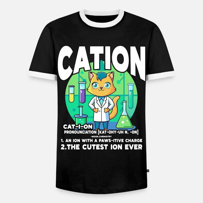 Kation - Männer Kontrast-T-Shirt - Schwarz/Weiß