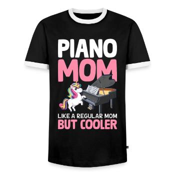 Piano Mom Like A Regular Mom Female Piano Player - Männer Kontrast-T-Shirt - Schwarz/Weiß - Vorne - AI Model Female 172 light (172cm) & AI Model Male 178 light (178cm)
