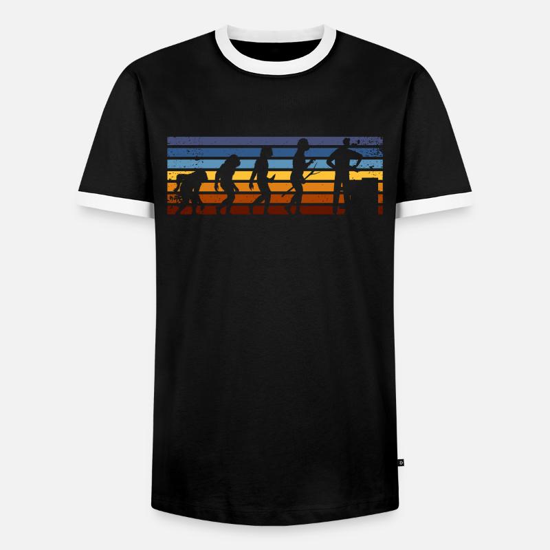 Maurer Evolution Retro style - Men's Ringer Shirt - black/white