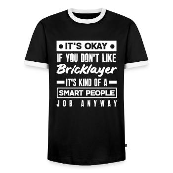 Maurer It's okay if you're not intelligent - Men's Ringer Shirt - black/white - Front - AI Model Female 172 light (172cm) & AI Model Male 178 light (178cm)