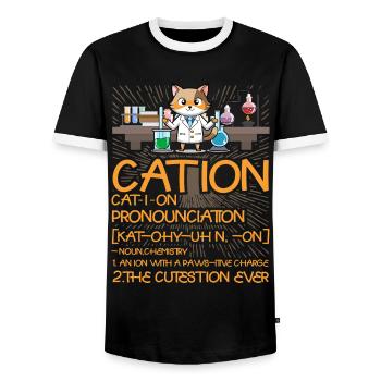 Cation - T-shirt contrasté Homme - noir/blanc - Devant - AI Model Female 172 light (172cm) & AI Model Male 178 light (178cm)