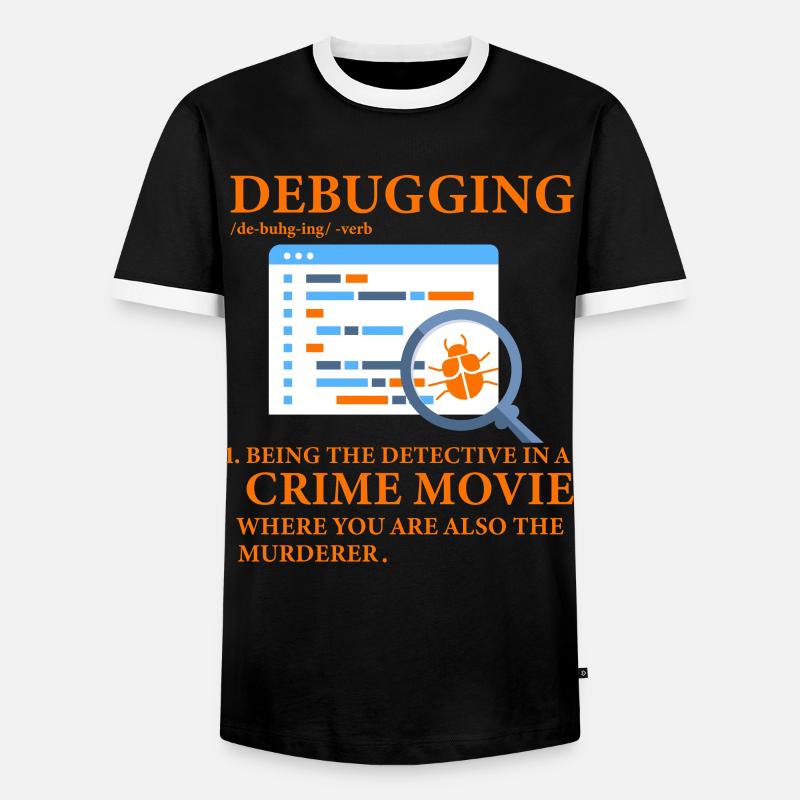 Debuggen - Männer Kontrast-T-Shirt - Schwarz/Weiß