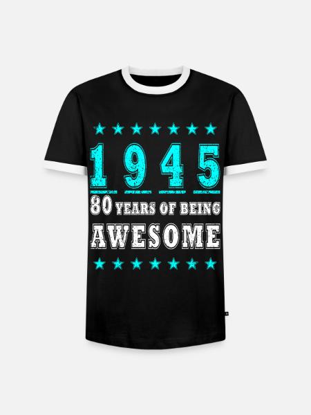 80-års fødselsdag 80-års gave - Herre kontrast-T-shirt - sort/hvid