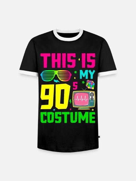 This Is My 90s Costume - Männer Kontrast-T-Shirt - Schwarz/Weiß