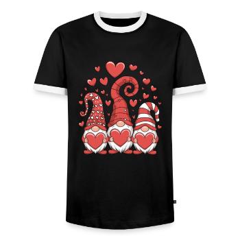 Love Gnomes - Männer Kontrast-T-Shirt - Schwarz/Weiß - Vorne - AI Model Female 172 light (172cm) & AI Model Male 178 light (178cm)