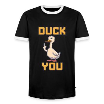 Esquivez-vous - T-shirt contrasté Homme - noir/blanc - Devant - AI Model Female 172 light (172cm) & AI Model Male 178 light (178cm)