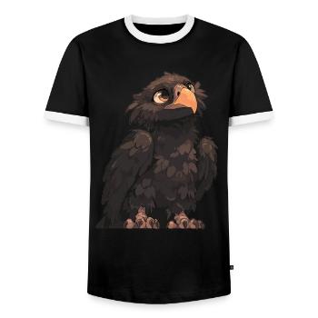 Vulture Geier - Männer Kontrast-T-Shirt - Schwarz/Weiß - Vorne - AI Model Female 172 light (172cm) & AI Model Male 178 light (178cm)