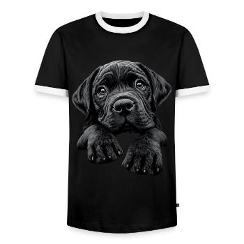 Bullmastiff - Männer Kontrast-T-Shirt - Schwarz/Weiß - Vorne - AI Model Female 172 light (172cm) & AI Model Male 178 light (178cm)