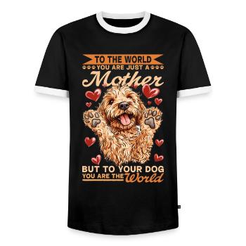 Goldendoodle Dog Owner - Men's Ringer Shirt - black/white - Front - AI Model Female 172 light (172cm) & AI Model Male 178 light (178cm)