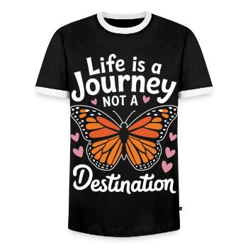 Schmetterling Monarchfalter Bunt Schmetterlinge - Männer Kontrast-T-Shirt - Schwarz/Weiß - Vorne - AI Model Female 172 light (172cm) & AI Model Male 178 light (178cm)