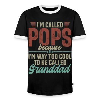 Grand-père Grand-père Pops Grand-parent - T-shirt contrasté Homme - noir/blanc - Devant - AI Model Female 172 light (172cm) & AI Model Male 178 light (178cm)